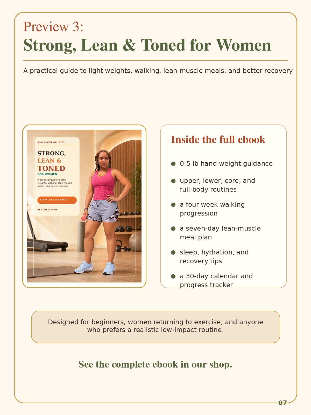 Strong, Lean & Toned for Women sample page